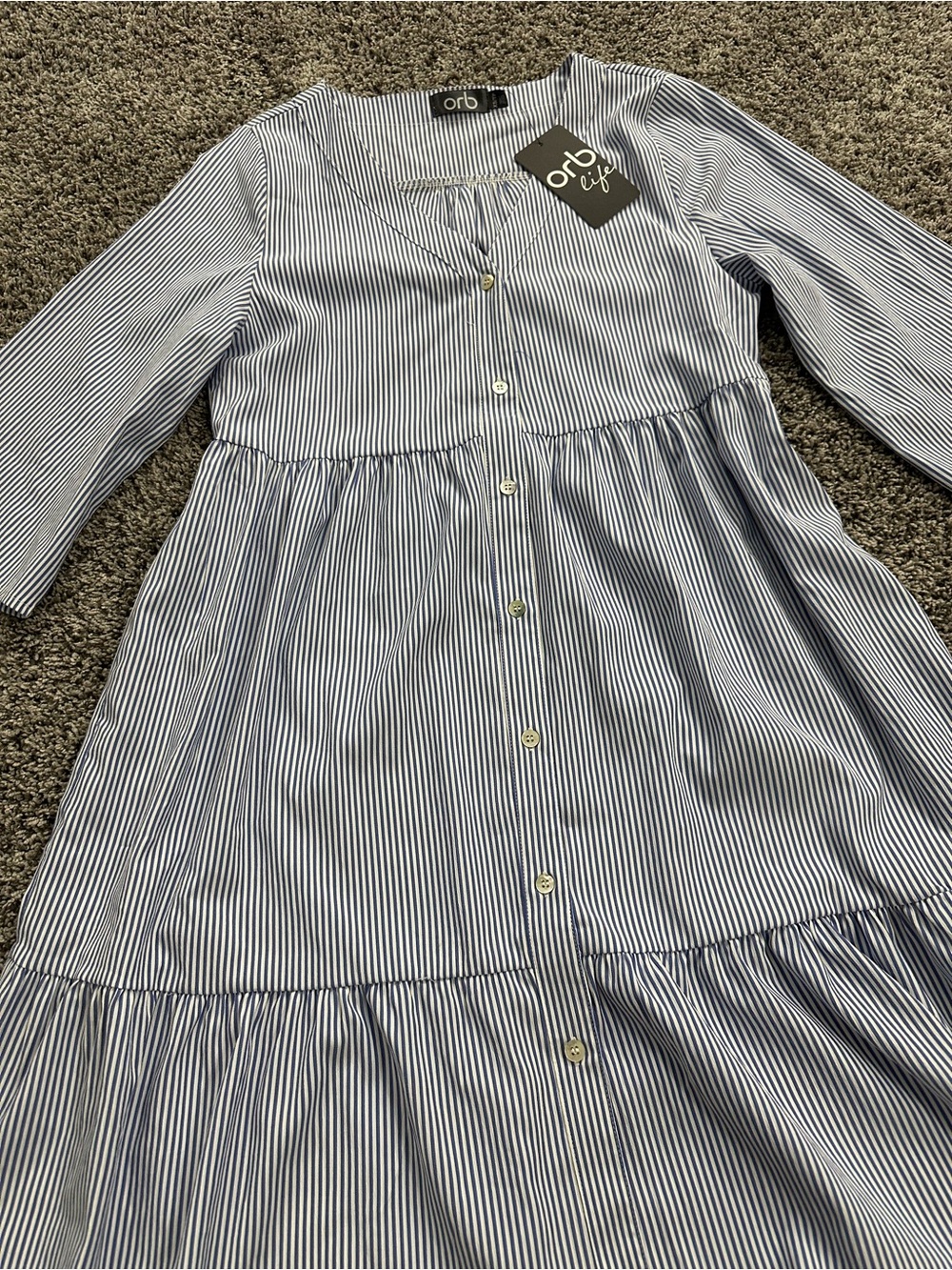 Orb Railroad Stripe Mini Dress (XS) - Picture 9 of 9